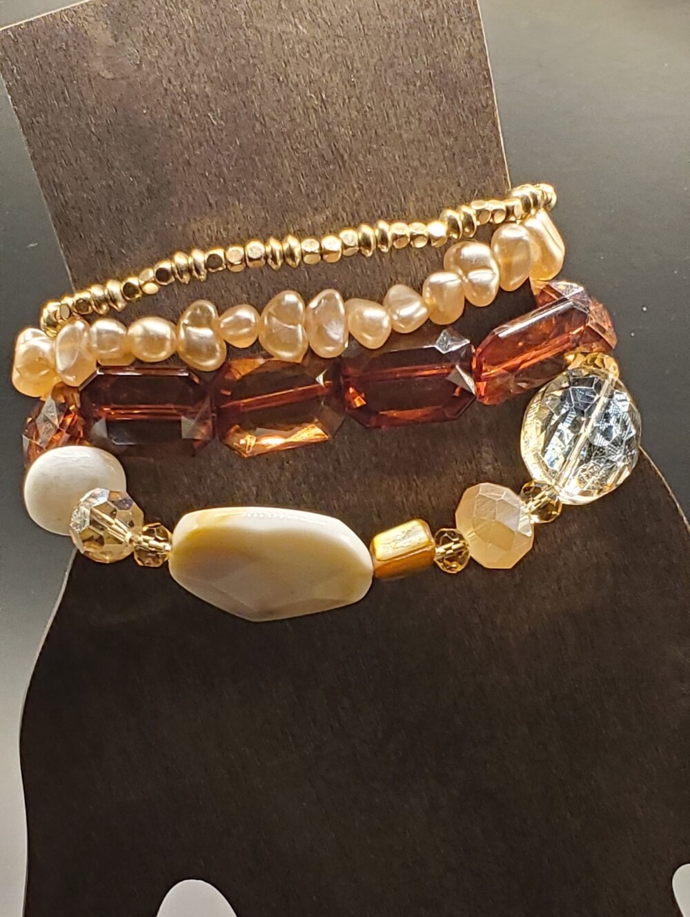 4pc Earth Tone Stackable Stretchy Boho Bracelets